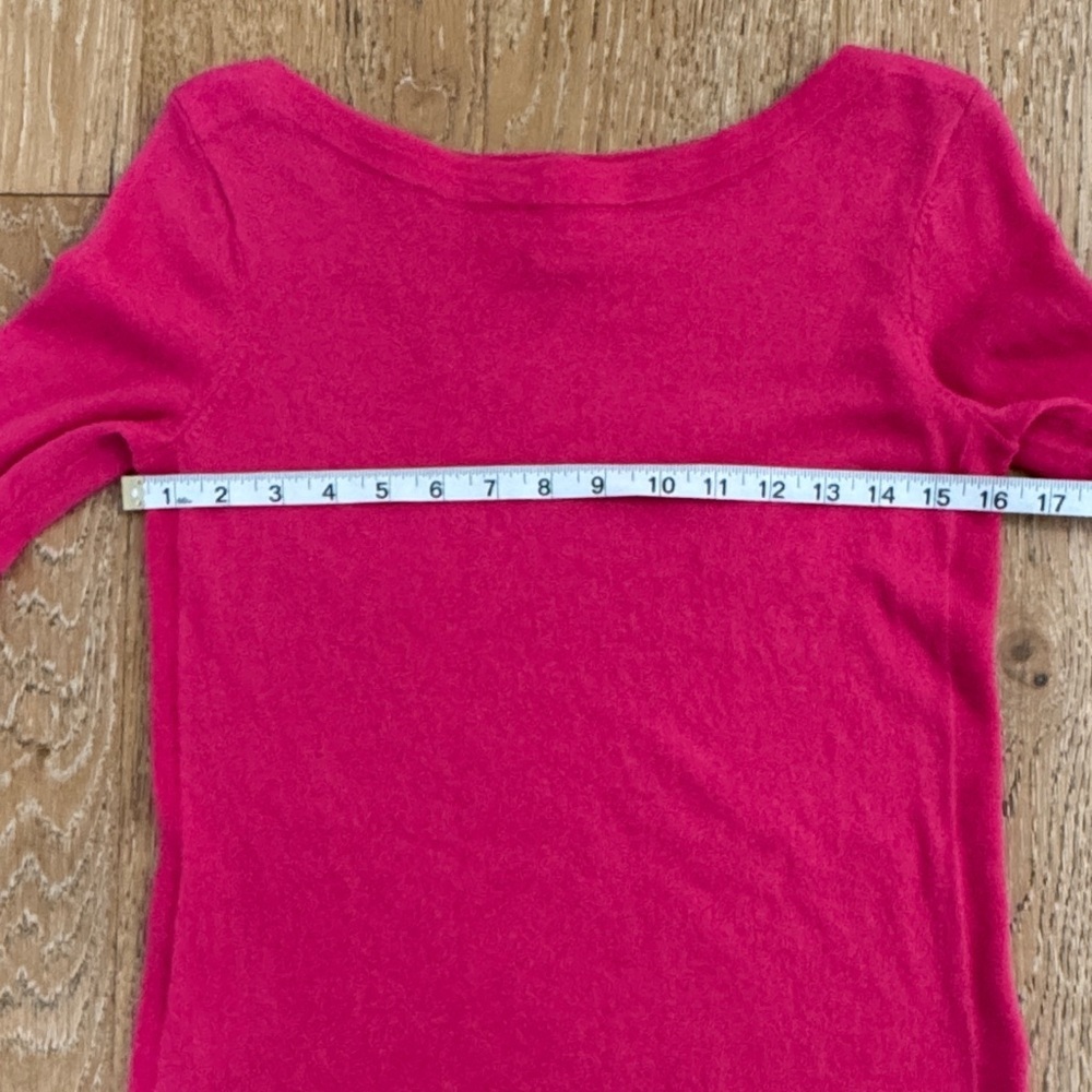 Ellen Tracy Fuchsia Pink Boat Neck Sweater 100% Extra Fine Merino Wool Sz S - Picture 8 of 12